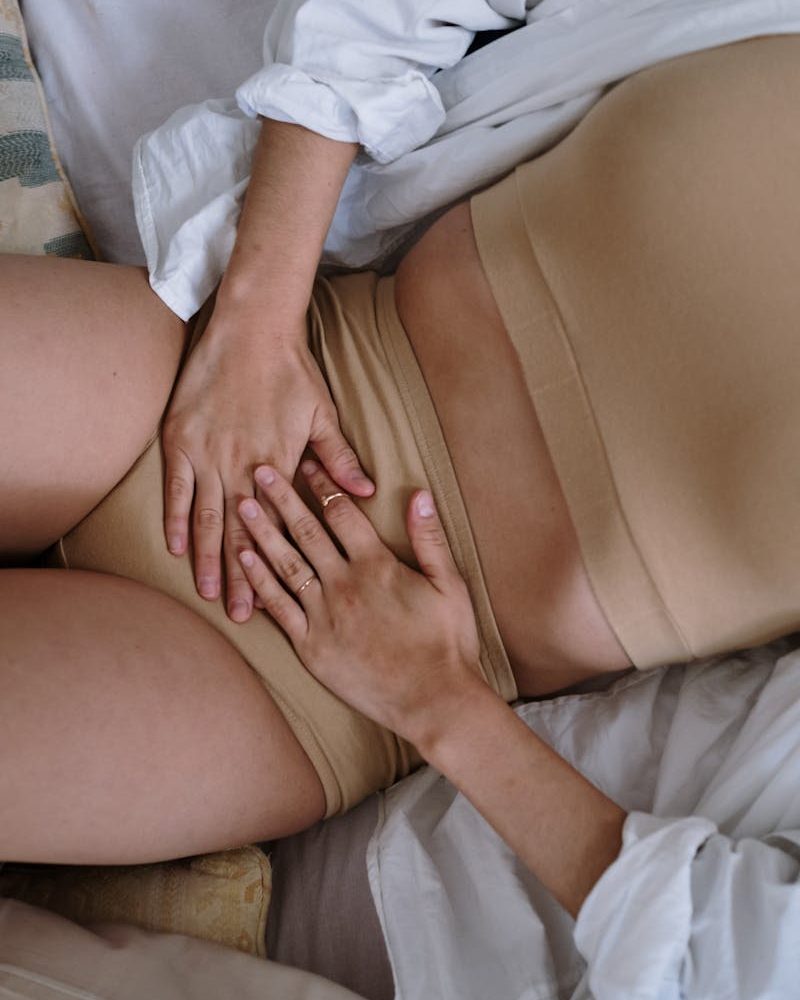 Woman Suffering from a Stomach Pain