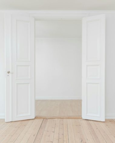 minimalist photography of open door