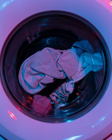pink and green plastic container